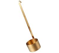 BATHVEVE Cucharón de Acero Inoxidable para Vino Tinto Mango Largo Dorado, Capacidad 50ml, Diseño Retro y Resistente, Adecuado para Servir en Cocina
