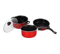 BATHVEVE Juego de 3 Piezas de Sartén Antiadherente de Hierro Fundido Olla para Sopa y Cacerola para Leche, Fácil de Usar para Uso Diario Hogar