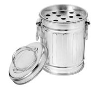 BATHVEVE Papelera cenicero de Hierro galvanizado Estilo Vintage, Cubo metálico con Tapa para Escritorio y Cocina, diseño Compacto y función Decorativa