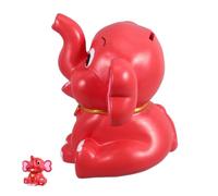 BATHVEVE Pequeña alcancía para el hogar con Forma de Elefante, de Vinilo Rojo, irrompible, para y cumpleaños
