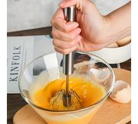 Batidor de huevos de acero inoxidable, mezclador semiautomático duradero para mezclar crema de huevo sin esfuerzo, agitar y batir para hornear en la cocina L size
