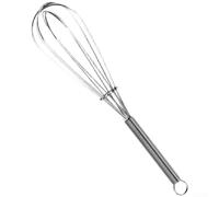 Batidor de mano de acero inoxidable para mini batidor de huevos, batidor de crema, mango de resorte, herramienta de horneado, plata, 18 cm