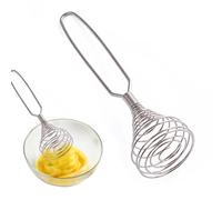 Batidor de resorte de acero inoxidable, batidor de bobina de mano de 21 x 5 | Herramienta de cocina ergonómica suave, flexible y ligera | Accesorio de cocina para mezclar mezcla, agitar y cocinar para