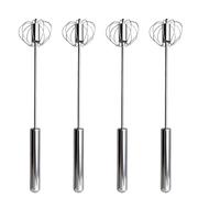 Batidor giratorio de acero inoxidable 4 Uds. Mezclador Manual multifuncional operación for hornear o cocinar Para Cocina