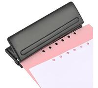 BATINO Perforadora de 6 agujeros, perforadora de agujeros A4 A5 de paso ajustable para carpeta de oficina perforadora de metal perforadora de escritorio para planificador de escritorio A3 A6 B3 B3 B4
