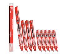 BATIOPV hojas de sierra sable para metal 9 piezas - 18 TPI bi-metal (BIM) - para acero inoxidable, acero, tubos y perfiles - vástago universal 1/2" compatible Bosch, Makita, DeWalt