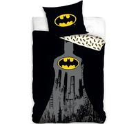 Batman Juego de Cama para Niños | Funda Nórdica 140x200 cm y Funda de Almohada 50x70 cm | 100% Algodón Suave y Transpirable | Ropa de Cama Batman Superhéroe