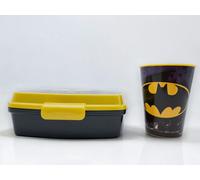Batman Lunch-Set-Sandwichbox (16x12x5 CM) + Taza 260ML, sin Bpa , Plástico