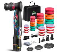 BATOCA S5 Mini Pulidora Coche Inalambrica Pulidora Orbital y Rotativa | kit de pulido para el cuidado del coche, kit de discos de pulido de 25/50/75mm con 2 baterías, 6 velocidades, 2000-5500rpm