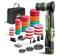 BATOCA S5 Mini Pulidora Coche Inalambrica Pulidora Orbital y Rotativa | para el detallado de automóviles, kit de discos de pulido de 25 mm, 50 mm y 75 mm con 2 baterías, 6 velocidades, 2000-5500rpm