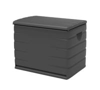 Baú de armazenamento de jardim com capacidade de 260 l, baú de resina, economizador de espaço para terraço ou varanda, preto, 80 x 61 x 53 cm