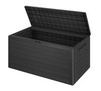 Baúl almacenaje gris símil madera 116x43x55cm plegable