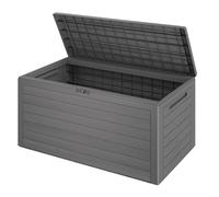 Casaria® Baúl de Almacenamiento Arcon de Jardín Exterior Cofre de Cojines 280L 116x43x55cm Gris