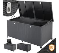 Baúl almacenaje poliratán negro 150x77x73cm 625L impermeable