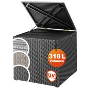 Baúl almacenaje poliratán negro 75x75x70cm 318L exterior