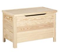 Astigarraga Baúl de almacenaje de madera maciza de pino con patas cuadradas 48x70x40 cm