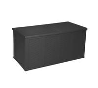 Baúl de Almacenaje para Jardín con Gran Capacidad. Arcón Exterior de Resina con Ruedas y Sistema de Cierre para Ordenación en Patio y Terraza, Antracita 155x66x80 cm. (750 Litros)