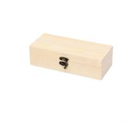 Baúl de almacenamiento de madera de pino natural con tapa con bisagras y cerradura para suministros de fabricación de joyas, herramientas, organizador de escritorio, caja de manualidades sin terminar