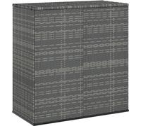 Baúl de cojines para jardín de ratán PE gris 100x49x103,5 cm