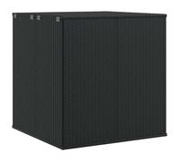 Baúl De Cojines Para Jardín De Ratán Pe Negro 100x97,5x104 Cm Vidaxl