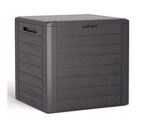 Prosperplast Baúl de jardín WOODEBOX 140L – 585×460×550 mm – Ocre oscuro