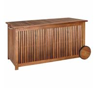 Baúl de madera con funda interior protección ruedas