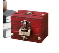Baúl de madera | Organizador decorativo de recuerdos, organizador de almacenamiento de joyas, para dormitorio, tocador, mesita de noche, estante de mesa, armario, entrada