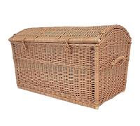 Baúl de mimbre XL pirata para juguetes, libros, lino, cesta hecha a mano y natural, 80 cm