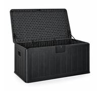 Baúl exterior almacenaje de resina impermeable multiusos 410L | Arcón de jardín resistente a la intemperie | Almacenamiento de cojines, herramientas o juguetes | Cofre organizador con tapa y asas