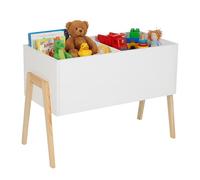 Relaxdays Cajón infantil con patas de madera blanco