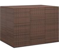 Baúl para cojines de jardín ratán PE marrón 145x100x103 cm