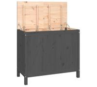 Baúl Para La Colada Madera Maciza De Pino Gris 88,5x44x76 Cm Vidaxl