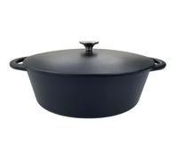 Baumalu 336408 Cacerola de Hierro Fundido Ovalada 33 cm Negro Mate