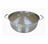 Baumalu Olla para cocción lenta de 36 cm con tapa en acero inoxidable