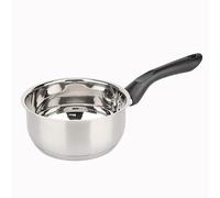 BAUMALU Primo - Cacerola de acero inoxidable - Todos los fuegos incluyendo inducción - Triple fondo difusor, distribución homogénea del calor - Mango fijo de baquelita - Ø14 cm