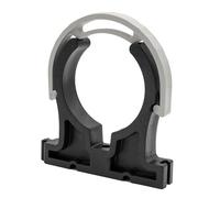 Baumaxxe Abrazaderas para tubos PVC 40 mm I Clip de sujeción con cierre y orificio para tornillo I Plástico PVC negro resistente I Para instalaciones de piscina y fontanería I Set 10 uds bm048