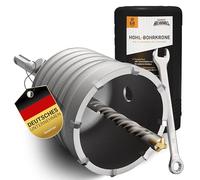 BAURIX® Corona Hormigon adaptador SDS Plus 68mm [8 dientes de metal duro] - Fresa de vaso para pared, cemento, mampostería, cartón yeso, porotón - Broca Corona - Broca Hormigón