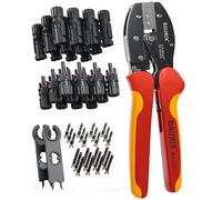 BAURIX® Crimpadora Solar MC4 Set - cable PV 2,5-6 mm², IP68 | Modelo MAGEC. Kit completo de crimpado con conectores y llave de montaje para paneles solares y autoconsumo.