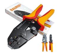 BAURIX® Crimpadora Terminales de Cable 0,5-6 mm² - profesional | Modelo HEKTOR. Fuerza de crimpado regulable para conectores no aislados y terminales, uso profesional y DIY.