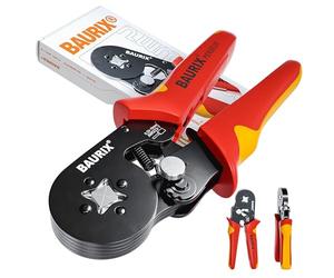 BAURIX® Crimpadora Terminales Eléctricos para punteras electricas - [0,25-10 mm²] - Crimpadora Terminales autoajustables - Alicates Terminales Electricos