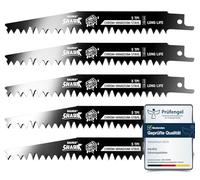 BAURIX® Hojas de Sierra Sable 150 mm 5 Piezas - madera fresca, 5 TPI | Para podar ramas y cortar raíces frescas. Acero CRV flexible, compatibles con Bosch, Makita y muchas más.