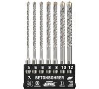 BAURIX® Juego de Brocas SDS Plus 7 Piezas - hormigón y piedra 5-12 mm