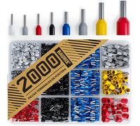 BAURIX ® Juego de Terminales Conexiones para cables Electricos 2000 piezas - Surtido de Punteras Electricas de engarce clasificadas según DIN - [0,5-10 mm²]