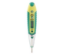 Baxnore Bolígrafo probador de voltaje digital con pantalla LED, herramienta detectora AC DC 12, carcasa aislante de contacto de acero al carbono de primera calidad para electricist (Con luz)