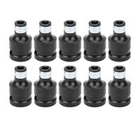 Baxnore Juego de adaptadores de zócalo hexagonal de 1/2 pulgada cuadrado a 1/4 pulgada Conector de conversión de acero al carbono resistente para llave de impacto Broca Destornilla