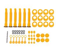 Baxnore Kit de repuesto de boquilla de lata de gas, 6 juegos de boquillas flexibles, tapas de sellado roscadas, arandelas y broca de 8 mm para latas de gas, kit de sellado de boqui