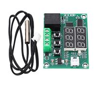 Baxnore Módulo controlador de temperatura del termostato digital de doble pantalla Interruptor de control de temperatura de doble pantalla con sonda de alarma de seguridad DC12V pa