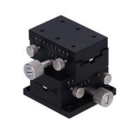 Baxnore Plataforma deslizante de precisión con guía de de milano giratoria de engranaje Etapa deslizante de ajuste fino manual Construcción de aleación de aluminio 60x40 mm para e