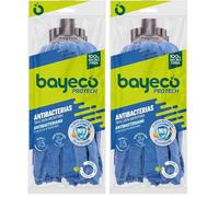 Bayeco - Copptech Antibacterias Suelos Protegidos - Fregona de Tiras 100% Microfibras - Elimina el 99,9% de bacterias y hongos en la fregona - Gran capacidad de absorción - 1 unidad (Paquete de 2)