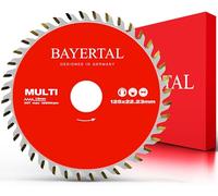 Bayertal Hoja de sierra de 125 x 22,23 mm, multimaterial para madera, aluminio y plásticos, 40 dientes, diámetro de 125 mm, disco de corte para corte fino, superficie de corte HM, ideal para cortes